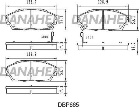 Danaher DBP665 - Bremsbelagsatz, Scheibenbremse alexcarstop-ersatzteile.com