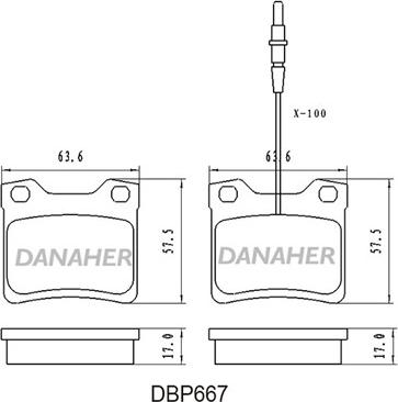 Danaher DBP667 - Bremsbelagsatz, Scheibenbremse alexcarstop-ersatzteile.com