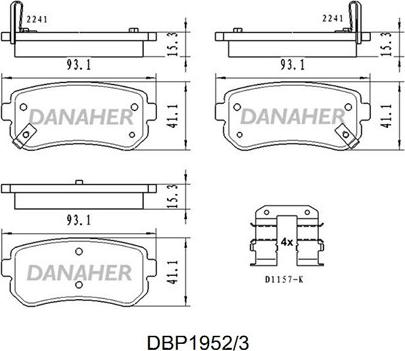 Danaher DBP1952/3 - Bremsbelagsatz, Scheibenbremse alexcarstop-ersatzteile.com