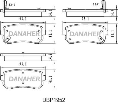 Danaher DBP1952 - Bremsbelagsatz, Scheibenbremse alexcarstop-ersatzteile.com