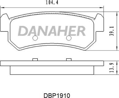 Danaher DBP1910 - Bremsbelagsatz, Scheibenbremse alexcarstop-ersatzteile.com