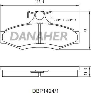 Danaher DBP1424/1 - Bremsbelagsatz, Scheibenbremse alexcarstop-ersatzteile.com