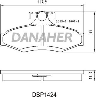 Danaher DBP1424 - Bremsbelagsatz, Scheibenbremse alexcarstop-ersatzteile.com