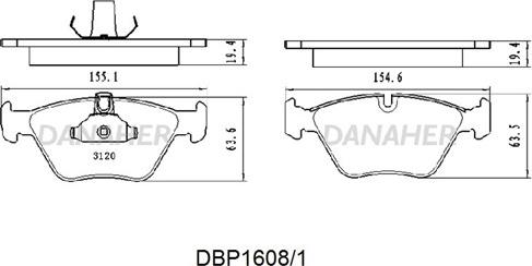 Danaher DBP1608/1 - Bremsbelagsatz, Scheibenbremse alexcarstop-ersatzteile.com