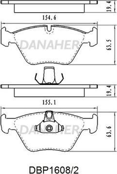 Danaher DBP1608/2 - Bremsbelagsatz, Scheibenbremse alexcarstop-ersatzteile.com