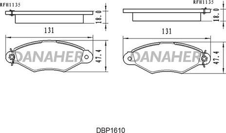 Danaher DBP1610 - Bremsbelagsatz, Scheibenbremse alexcarstop-ersatzteile.com