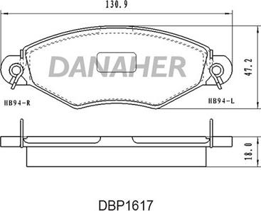 Danaher DBP1617 - Bremsbelagsatz, Scheibenbremse alexcarstop-ersatzteile.com