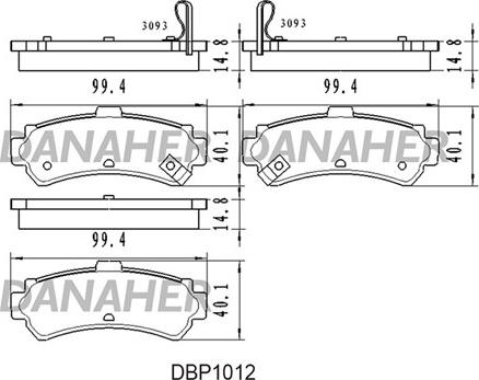 Danaher DBP1012 - Bremsbelagsatz, Scheibenbremse alexcarstop-ersatzteile.com