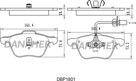 Danaher DBP1801 - Bremsbelagsatz, Scheibenbremse alexcarstop-ersatzteile.com