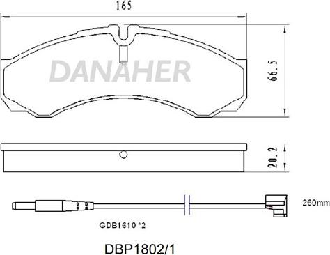 Danaher DBP1802/1 - Bremsbelagsatz, Scheibenbremse alexcarstop-ersatzteile.com