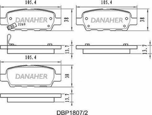 Danaher DBP1807/2 - Bremsbelagsatz, Scheibenbremse alexcarstop-ersatzteile.com