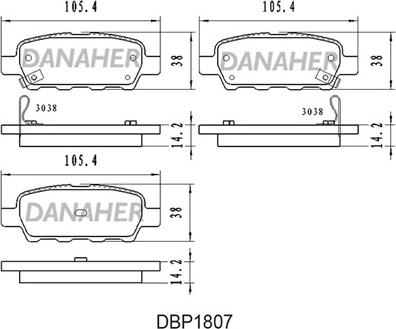 Danaher DBP1807 - Bremsbelagsatz, Scheibenbremse alexcarstop-ersatzteile.com