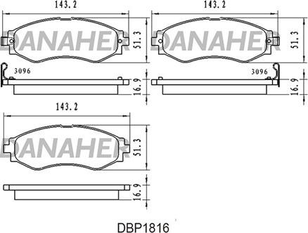 Danaher DBP1816 - Bremsbelagsatz, Scheibenbremse alexcarstop-ersatzteile.com