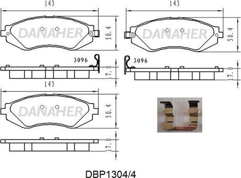 Danaher DBP1304/4 - Bremsbelagsatz, Scheibenbremse alexcarstop-ersatzteile.com