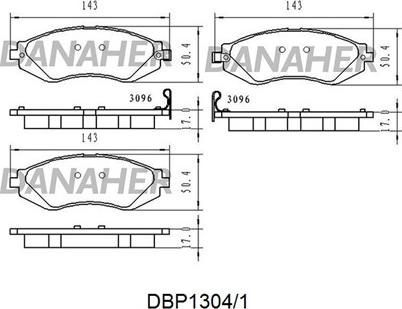 Danaher DBP1304/1 - Bremsbelagsatz, Scheibenbremse alexcarstop-ersatzteile.com