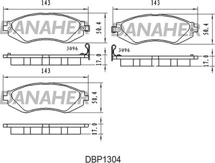 Danaher DBP1304 - Bremsbelagsatz, Scheibenbremse alexcarstop-ersatzteile.com