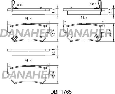 Danaher DBP1765 - Bremsbelagsatz, Scheibenbremse alexcarstop-ersatzteile.com