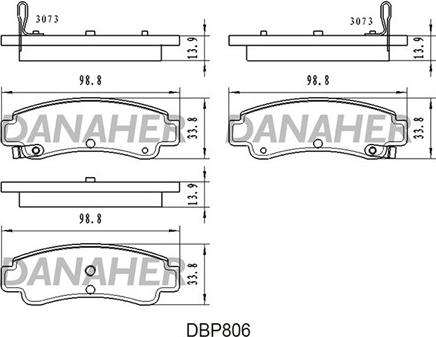 Danaher DBP806 - Bremsbelagsatz, Scheibenbremse alexcarstop-ersatzteile.com