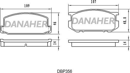 Danaher DBP356 - Bremsbelagsatz, Scheibenbremse alexcarstop-ersatzteile.com