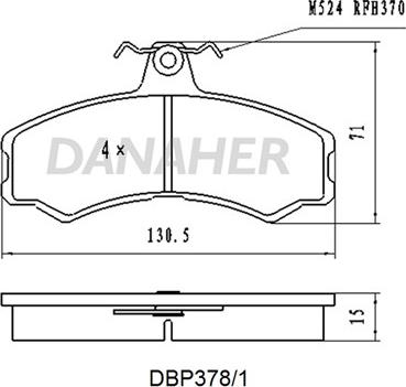 Danaher DBP378/1 - Bremsbelagsatz, Scheibenbremse alexcarstop-ersatzteile.com