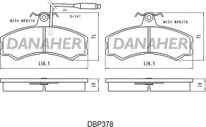 Danaher DBP378 - Bremsbelagsatz, Scheibenbremse alexcarstop-ersatzteile.com