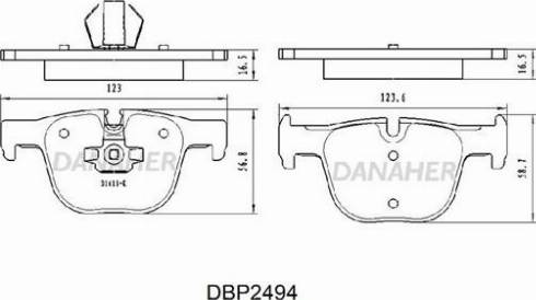 Danaher DBP2494 - Bremsbelagsatz, Scheibenbremse alexcarstop-ersatzteile.com