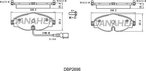 Danaher DBP2698 - Bremsbelagsatz, Scheibenbremse alexcarstop-ersatzteile.com