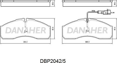 Danaher DBP2042/5 - Bremsbelagsatz, Scheibenbremse alexcarstop-ersatzteile.com