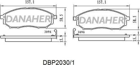 Danaher DBP2030/1 - Bremsbelagsatz, Scheibenbremse alexcarstop-ersatzteile.com