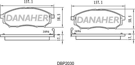 Danaher DBP2030 - Bremsbelagsatz, Scheibenbremse alexcarstop-ersatzteile.com