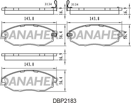 Danaher DBP2183 - Bremsbelagsatz, Scheibenbremse alexcarstop-ersatzteile.com