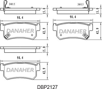 Danaher DBP2127 - Bremsbelagsatz, Scheibenbremse alexcarstop-ersatzteile.com