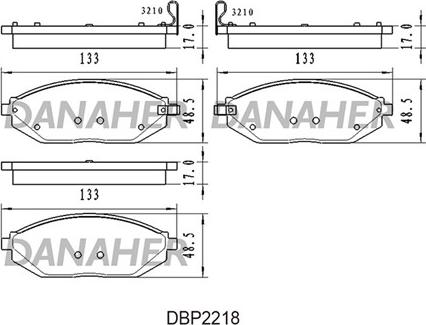 Danaher DBP2218 - Bremsbelagsatz, Scheibenbremse alexcarstop-ersatzteile.com