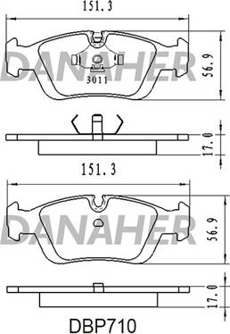 Danaher DBP710 - Bremsbelagsatz, Scheibenbremse alexcarstop-ersatzteile.com