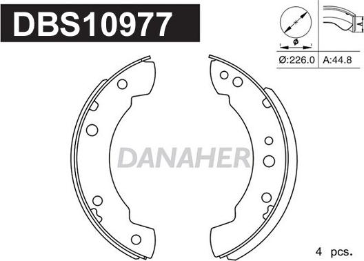 Danaher DBS10977 - Bremsbackensatz alexcarstop-ersatzteile.com