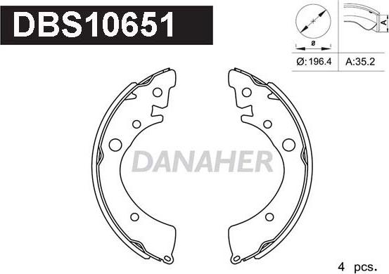 Danaher DBS10651 - Bremsbackensatz alexcarstop-ersatzteile.com