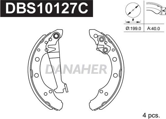 Danaher DBS10127C - Bremsbackensatz alexcarstop-ersatzteile.com