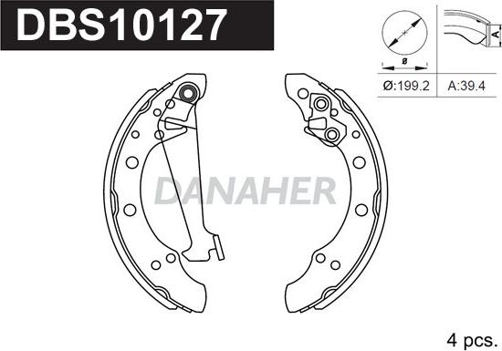 Danaher DBS10127 - Bremsbackensatz alexcarstop-ersatzteile.com