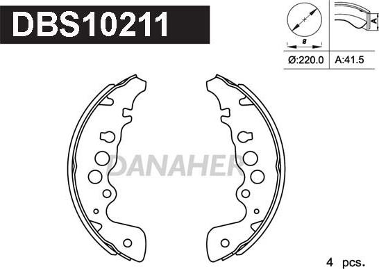 Danaher DBS10211 - Bremsbackensatz alexcarstop-ersatzteile.com