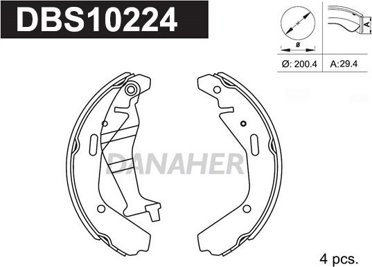 Danaher DBS10224 - Bremsbackensatz alexcarstop-ersatzteile.com