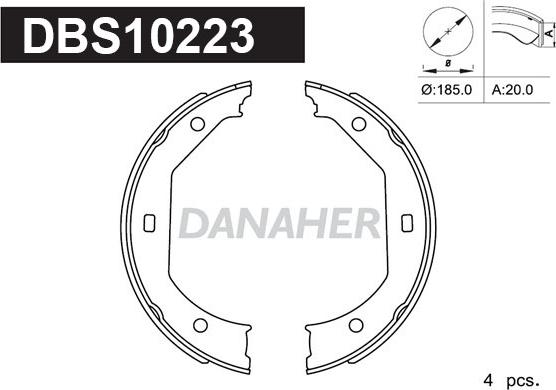 Danaher DBS10223 - Bremsbackensatz, Feststellbremse alexcarstop-ersatzteile.com