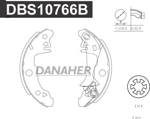 Danaher DBS10766B - Bremsbackensatz alexcarstop-ersatzteile.com