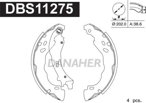 Danaher DBS11275 - Bremsbackensatz alexcarstop-ersatzteile.com