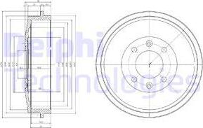 Delphi BF169 - Bremstrommel alexcarstop-ersatzteile.com