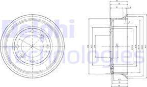 Delphi BF2 - Bremstrommel alexcarstop-ersatzteile.com