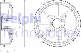 Delphi BFR484 - Bremstrommel alexcarstop-ersatzteile.com