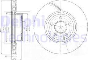 Delphi BG9075C - Bremsscheibe alexcarstop-ersatzteile.com