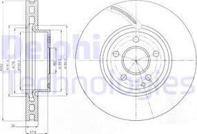 Delphi BG9075 - Bremsscheibe alexcarstop-ersatzteile.com