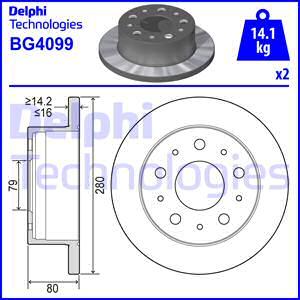 Delphi BG4099 - Bremsscheibe alexcarstop-ersatzteile.com