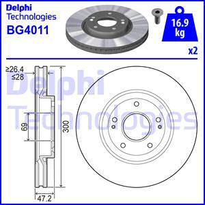 Delphi BG4011 - Bremsscheibe alexcarstop-ersatzteile.com